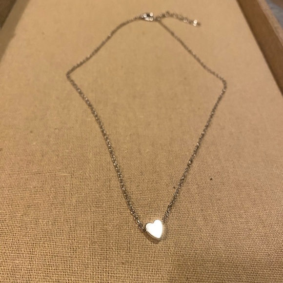 Silver Heart Necklace • Choker • Layering - Picture 3 of 4